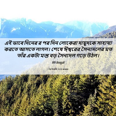 Picture 06 - 1 বংশাৱলি 12:22 BENIRV - এই ভাবে দিনের র পর - Bible Verse Picture