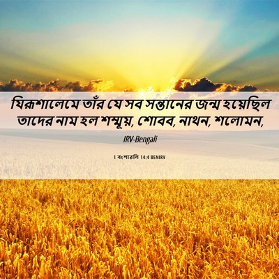 Picture 06 - 1 বংশাৱলি 14:4 BENIRV - যিরূশালেমে তাঁর - Bible Verse Picture