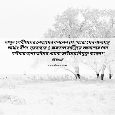 Picture 06 - 1 বংশাৱলি 15:16 BENIRV - দায়ূদ লেবীয়দের - Bible Verse Picture
