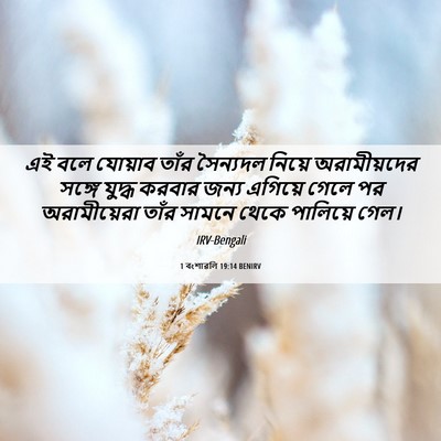 Picture 06 - 1 বংশাৱলি 19:14 BENIRV - এই বলে যোয়াব তাঁর - Bible Verse Picture