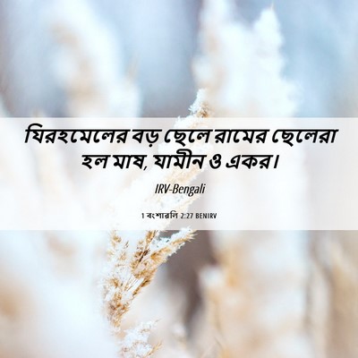 Picture 06 - 1 বংশাৱলি 2:27 BENIRV - যিরহমেলের বড় - Bible Verse Picture