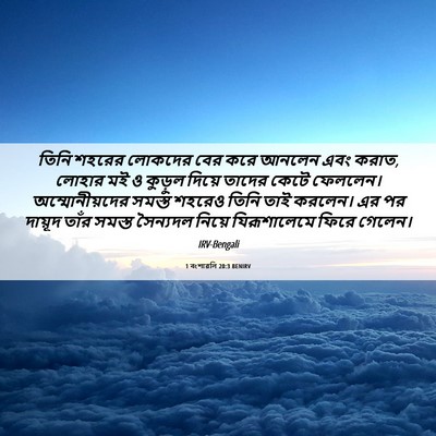 Picture 06 - 1 বংশাৱলি 20:3 BENIRV - তিনি শহরের লোকদের - Bible Verse Picture