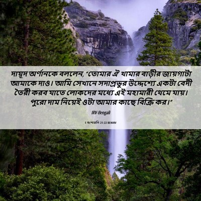 Picture 06 - 1 বংশাৱলি 21:22 BENIRV - দায়ূদ অর্ণানকে - Bible Verse Picture