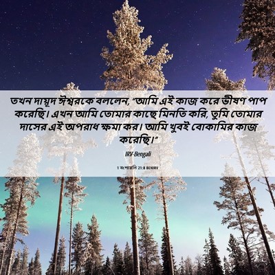 Picture 06 - 1 বংশাৱলি 21:8 BENIRV - তখন দায়ূদ - Bible Verse Picture