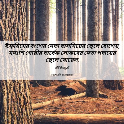 Picture 06 - 1 বংশাৱলি 27:20 BENIRV - ইফ্রয়িমের বংশের - Bible Verse Picture