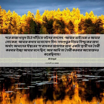 Picture 06 - 1 বংশাৱলি 28:2 BENIRV - পরে রাজা দায়ূদ - Bible Verse Picture