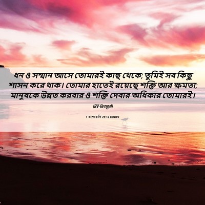 Picture 06 - 1 বংশাৱলি 29:12 BENIRV - ধন ও সম্মান আসে - Bible Verse Picture