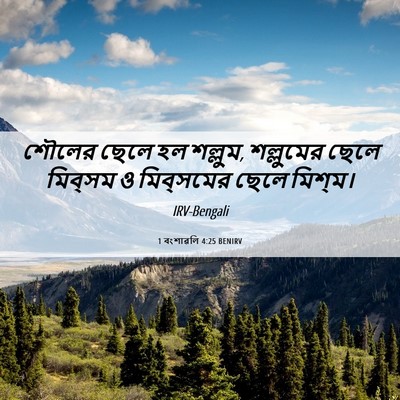 Picture 06 - 1 বংশাৱলি 4:25 BENIRV - শৌলের ছেলে হল - Bible Verse Picture