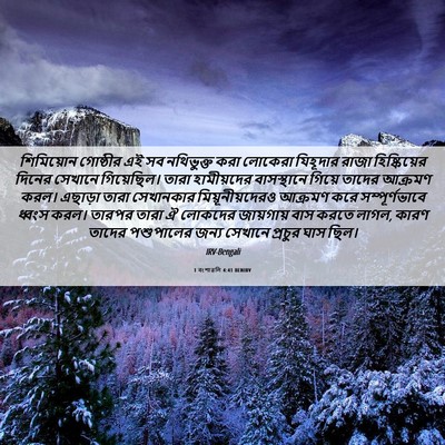Picture 06 - 1 বংশাৱলি 4:41 BENIRV - শিমিয়োন গোষ্ঠীর - Bible Verse Picture