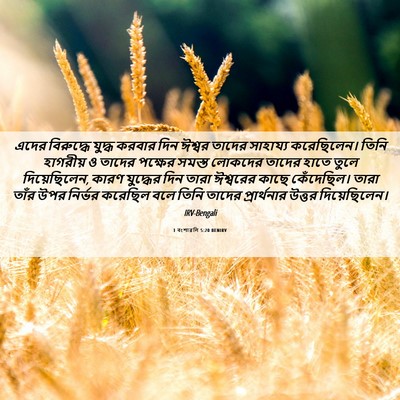 Picture 06 - 1 বংশাৱলি 5:20 BENIRV - এদের বিরুদ্ধে - Bible Verse Picture