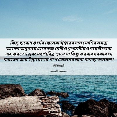Picture 06 - 1 বংশাৱলি 6:49 BENIRV - কিন্তু হারোণ ও - Bible Verse Picture