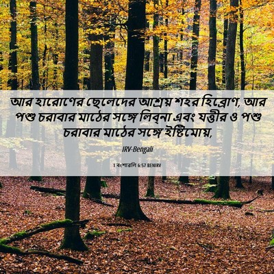 Picture 06 - 1 বংশাৱলি 6:57 BENIRV - আর হারোণের - Bible Verse Picture