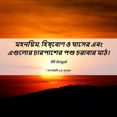 Picture 06 - 1 বংশাৱলি 6:81 BENIRV - মহনয়িম, হিষ্‌বোণ - Bible Verse Picture