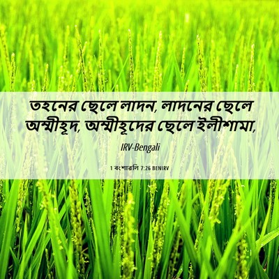 Picture 06 - 1 বংশাৱলি 7:26 BENIRV - তহনের ছেলে লাদন, - Bible Verse Picture