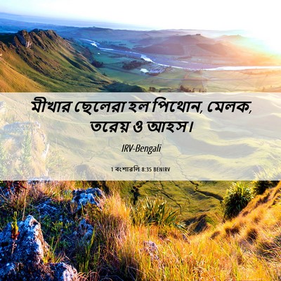 Picture 06 - 1 বংশাৱলি 8:35 BENIRV - মীখার ছেলেরা হল - Bible Verse Picture