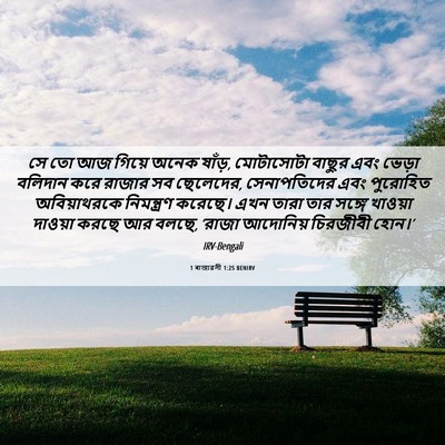 Picture 06 - 1 ৰাজাৱলী 1:25 BENIRV - সে তো আজ গিয়ে অনেক - Bible Verse Picture
