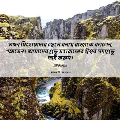 Picture 06 - 1 ৰাজাৱলী 1:36 BENIRV - তখন যিহোয়াদার - Bible Verse Picture