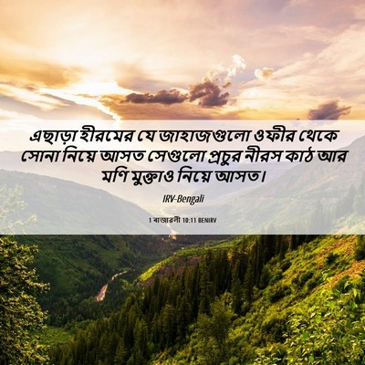 Picture 06 - 1 ৰাজাৱলী 10:11 BENIRV - এছাড়া হীরমের যে - Bible Verse Picture