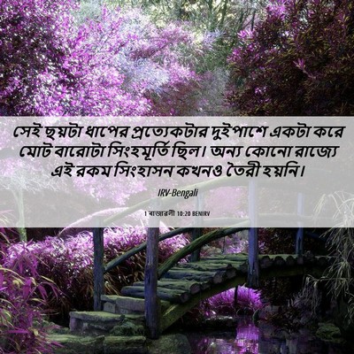 Picture 06 - 1 ৰাজাৱলী 10:20 BENIRV - সেই ছয়টা ধাপের - Bible Verse Picture