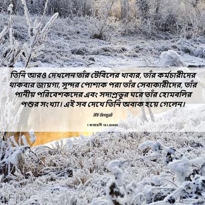 Picture 06 - 1 ৰাজাৱলী 10:5 BENIRV - তিনি আরও দেখলেন - Bible Verse Picture