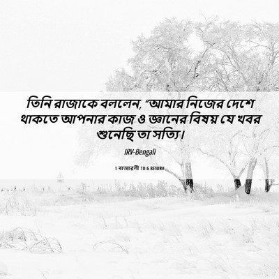 Picture 06 - 1 ৰাজাৱলী 10:6 BENIRV - তিনি রাজাকে বললেন, - Bible Verse Picture