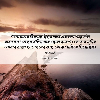 Picture 06 - 1 ৰাজাৱলী 11:23 BENIRV - শলোমনের বিরুদ্ধে - Bible Verse Picture