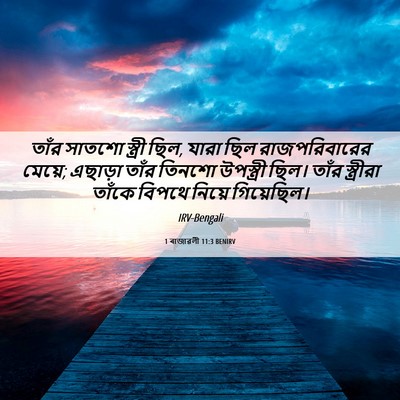 Picture 06 - 1 ৰাজাৱলী 11:3 BENIRV - তাঁর সাতশো স্ত্রী - Bible Verse Picture