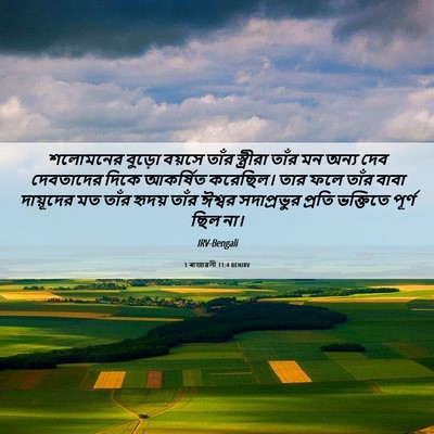 Picture 06 - 1 ৰাজাৱলী 11:4 BENIRV - শলোমনের বুড়ো - Bible Verse Picture