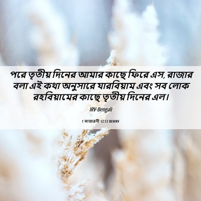 Picture 06 - 1 ৰাজাৱলী 12:12 BENIRV - পরে তৃতীয় দিনের - Bible Verse Picture