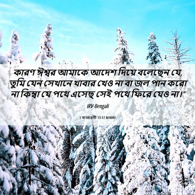 Picture 06 - 1 ৰাজাৱলী 13:17 BENIRV - কারণ ঈশ্বর আমাকে - Bible Verse Picture