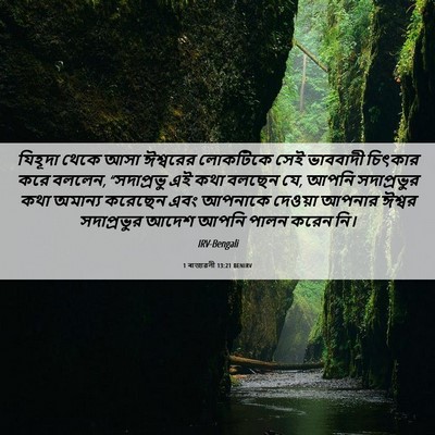 Picture 06 - 1 ৰাজাৱলী 13:21 BENIRV - যিহূদা থেকে আসা - Bible Verse Picture
