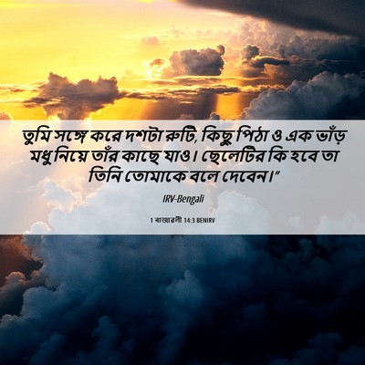 Picture 06 - 1 ৰাজাৱলী 14:3 BENIRV - তুমি সঙ্গে করে - Bible Verse Picture