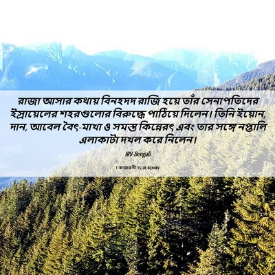 Picture 06 - 1 ৰাজাৱলী 15:20 BENIRV - রাজা আসার কথায় - Bible Verse Picture