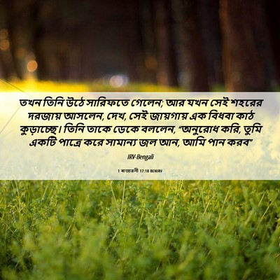Picture 06 - 1 ৰাজাৱলী 17:10 BENIRV - তখন তিনি উঠে - Bible Verse Picture