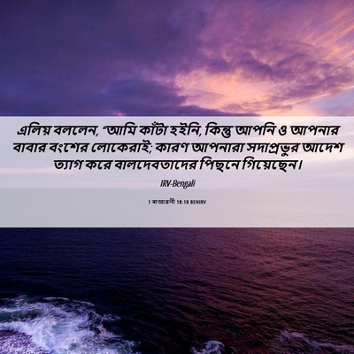 Picture 06 - 1 ৰাজাৱলী 18:18 BENIRV - এলিয় বললেন, “আমি - Bible Verse Picture