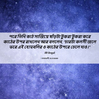 Picture 06 - 1 ৰাজাৱলী 18:33 BENIRV - পরে তিনি কাঠ - Bible Verse Picture