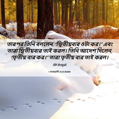 Picture 06 - 1 ৰাজাৱলী 18:34 BENIRV - তারপর তিনি বললেন, - Bible Verse Picture