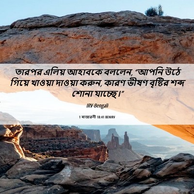 Picture 06 - 1 ৰাজাৱলী 18:41 BENIRV - তারপর এলিয় - Bible Verse Picture