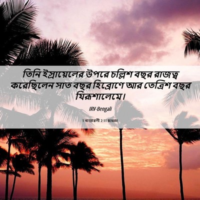 Picture 06 - 1 ৰাজাৱলী 2:11 BENIRV - তিনি ইস্রায়েলের - Bible Verse Picture