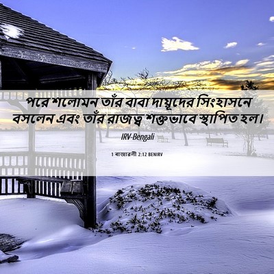 Picture 06 - 1 ৰাজাৱলী 2:12 BENIRV - পরে শলোমন তাঁর - Bible Verse Picture