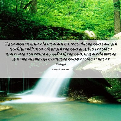 Picture 06 - 1 ৰাজাৱলী 2:22 BENIRV - উত্তরে রাজা শলোমন - Bible Verse Picture