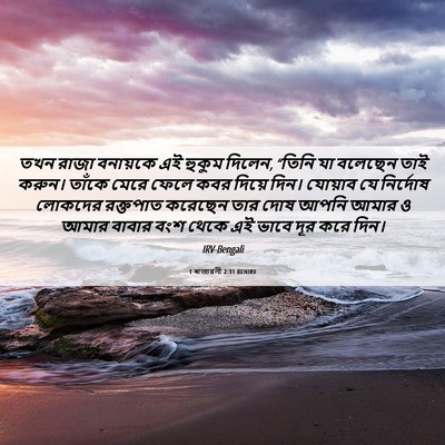 Picture 06 - 1 ৰাজাৱলী 2:31 BENIRV - তখন রাজা বনায়কে - Bible Verse Picture