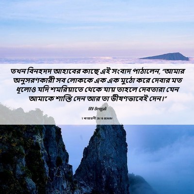 Picture 06 - 1 ৰাজাৱলী 20:10 BENIRV - তখন বিনহদদ আহাবের - Bible Verse Picture