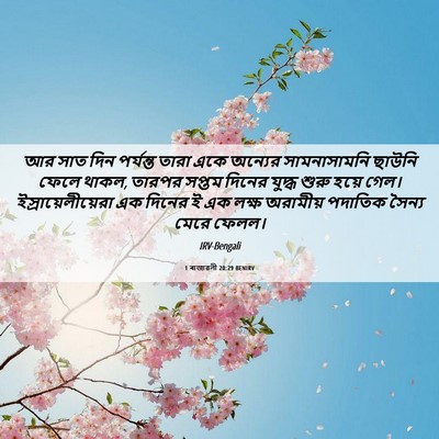 Picture 06 - 1 ৰাজাৱলী 20:29 BENIRV - আর সাত দিন পর্যন্ত - Bible Verse Picture