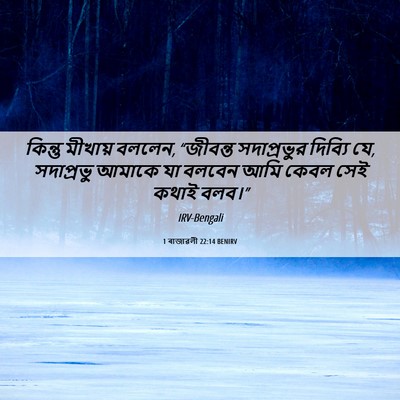 Picture 06 - 1 ৰাজাৱলী 22:14 BENIRV - কিন্তু মীখায় - Bible Verse Picture