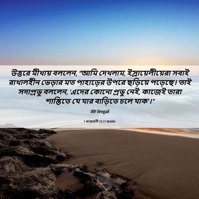 Picture 06 - 1 ৰাজাৱলী 22:17 BENIRV - উত্তরে মীখায় - Bible Verse Picture