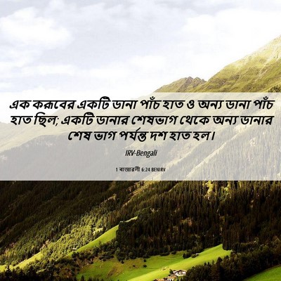 Picture 06 - 1 ৰাজাৱলী 6:24 BENIRV - এক করূবের একটি - Bible Verse Picture
