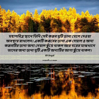 Picture 06 - 1 ৰাজাৱলী 6:27 BENIRV - মহাপবিত্র স্থানে - Bible Verse Picture
