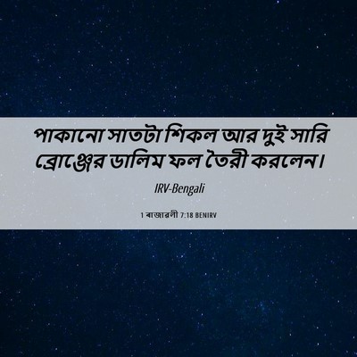 Picture 06 - 1 ৰাজাৱলী 7:18 BENIRV - পাকানো সাতটা শিকল - Bible Verse Picture