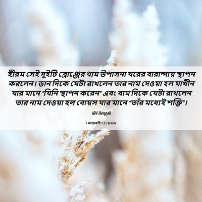 Picture 06 - 1 ৰাজাৱলী 7:21 BENIRV - হীরম সেই দুইটি - Bible Verse Picture